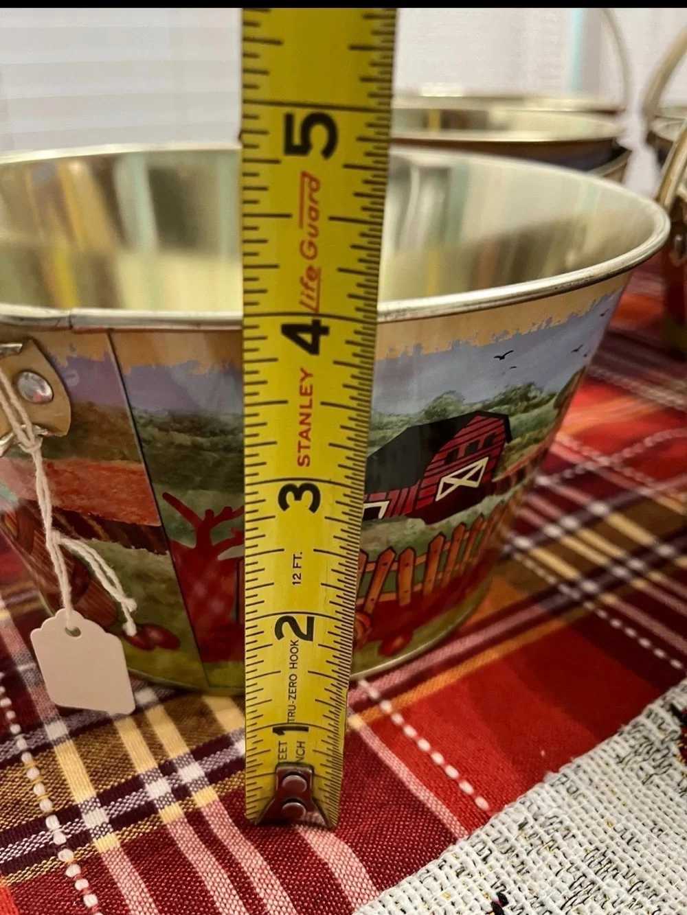 Gold Metal Serving Fall Buckets with Handles - Set of 6